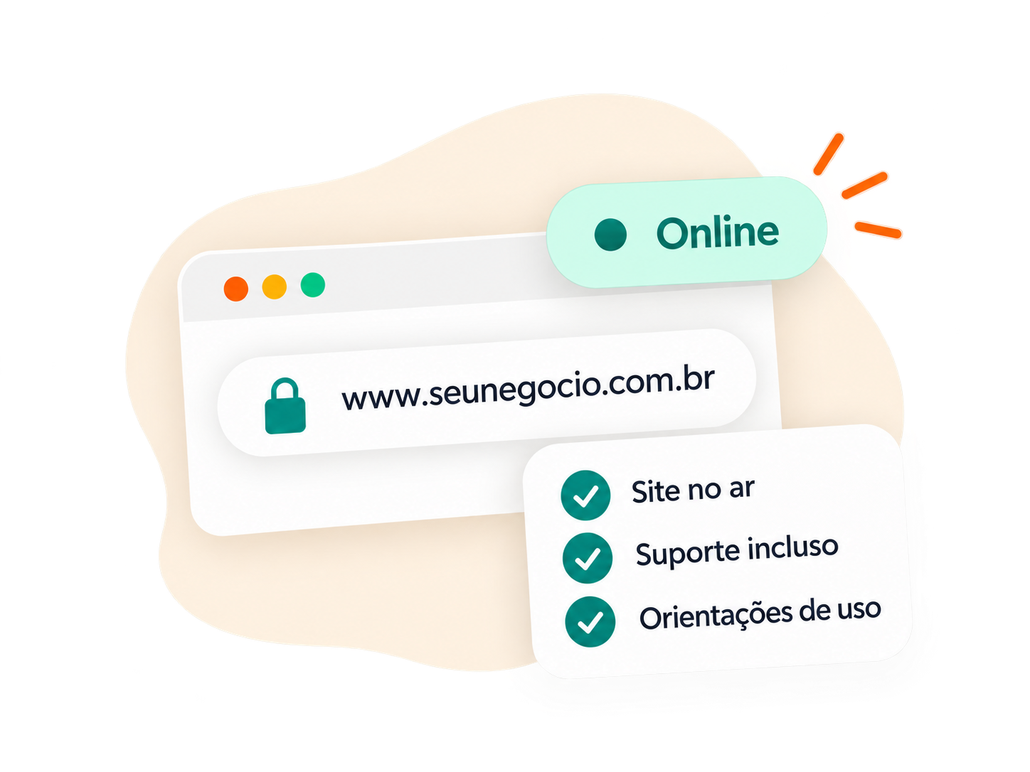 Site publicado com suporte e orientações de uso